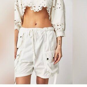 NEW Free People Moon Bay White Parachute Shorts Size XS